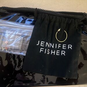 Jennifer Fisher 1”Baby Flat Thread Yellow Gold Hoop Earring